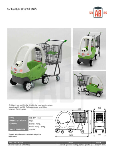 100-Liter-Einkaufswagen mit Kinderauto