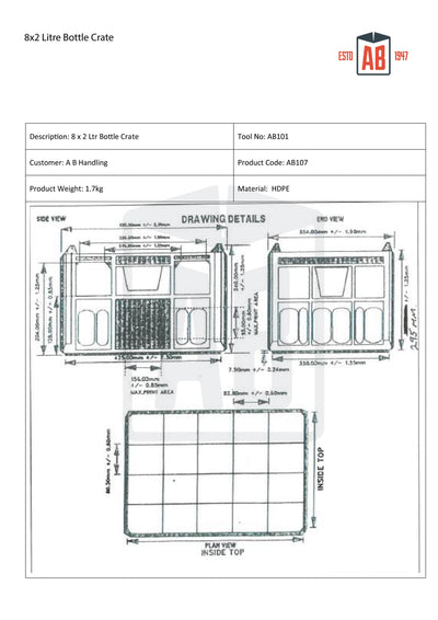 2-Liter-Polyflaschen-Kunststoffkiste