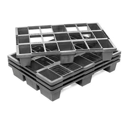 Nestable Plastic Display Pallet – 800x600x120mm – Open Deck – Mediumweight & Space-Saving