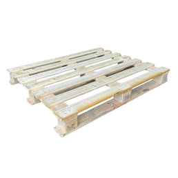 Gebrauchte Holzpalette – 1200 x 1000 x 140 mm – 7 Bretter – 3 Kufen
