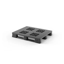 Kunststoffpalette – 1200 x 1000 x 160 mm – recyceltes PP, offenes Deck, 3 Latten