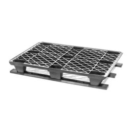 Kunststoffpalette 1200 x 800 x 150 mm – 3 Kufen, PO-Kunststoff, 9,5 kg