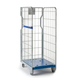 Nestable 3-Sided Roll Container Multi – 800x640x1600mm, Hot-Dip Galvanized, Plastic Base