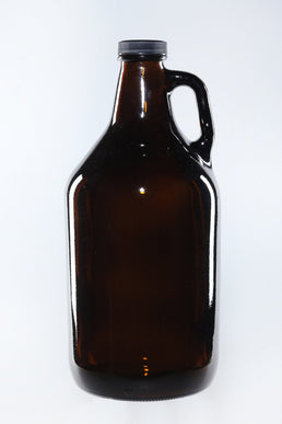 64 oz/1,84 Liter bernsteinfarbener Growler aus Glas mit Griff