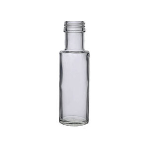 100ml runde Dorica-Glasflasche – Saucen- & Dressingsflasche mit 24mm R3 schwarzem Deckel