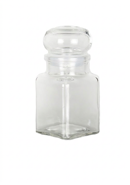 150ml Square Empty Glass Jar with Stopper Lid