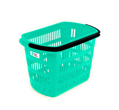 30L Plastic Shopping Basket, Black Retail Hand Basket