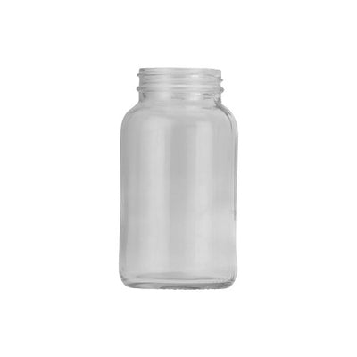 8 oz (250 ml) Klare leichte Pulverdose – Weiße Flint-Glasdose für Kosmetika & Pulver