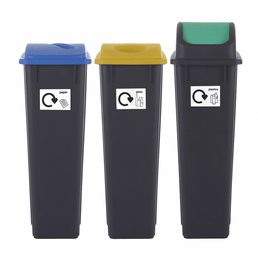 90 Litre Recycling Bin Set of 3 - Waste Sorting Station