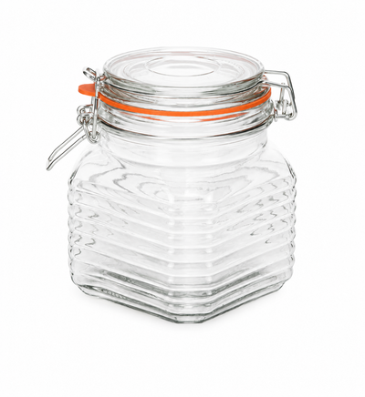 800ml gerippter Kilnclip-Glasbehälter