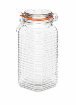 1800ml gerippter Kilnclip-Glasbehälter