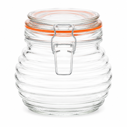 650ml Bienenstock Kilnclip Rippenglasbehälter