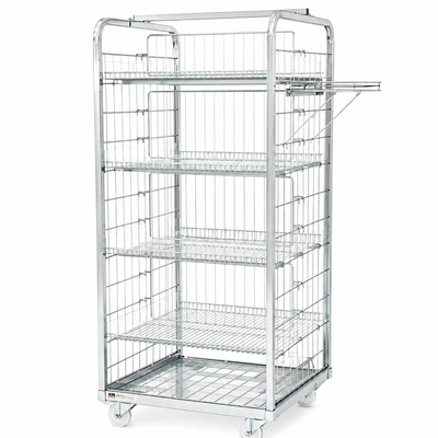 Hoher Container 700x700 H1650 mit 4 Regalen – Hoher Rollcontainer für maximalen Stauraum