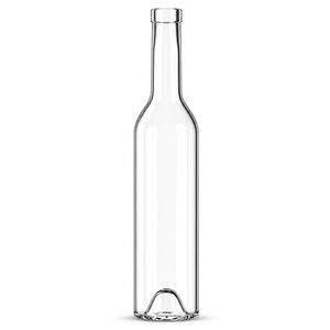 50cl extra flint clear glass bottle with MFP cork finish and tall cylindrical shape