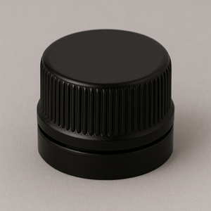 33mm black plastic screw cap with EPE liner for bottle sealing