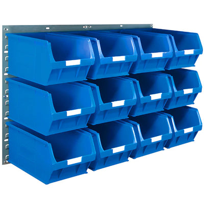 Wall Mounted Louvred Panel & Bin Kits | Complete Wall Storage with Small Parts Bins