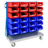 Mobile Small Parts Trolley with Bins | Louvred Panel Storage on Wheels