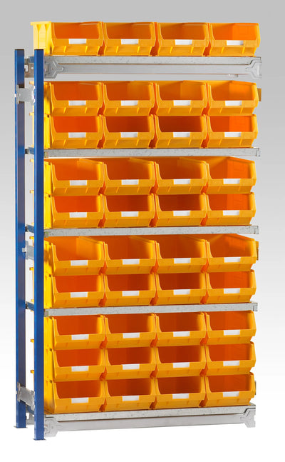 Single Extension Bay Shelving with Bin Kits | Add-On Small Parts Storage Unit