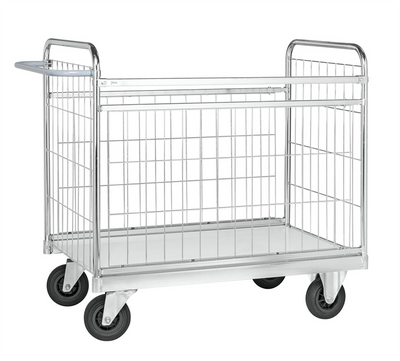 Verzinkter Paketwagen mit abnehmbaren Seiten – 1590 x 650 x 1025 mm – Tragfähigkeit 300 kg