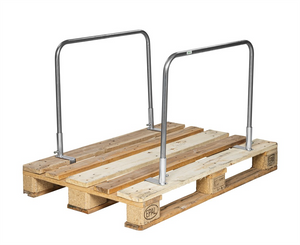 Pair of pallet supports measuring 775 x 115 x 600 mm for warehouse pallet stability