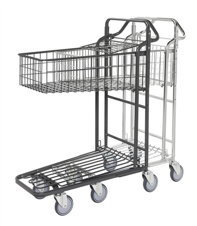 Stackable Shop Trolley with Basket – Retail & Warehouse Storage Trolley