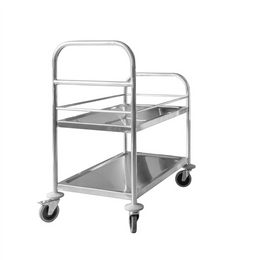 Edelstahl-Trolley – 2 Ablagen – C2 – 805 × 460 × 890 mm