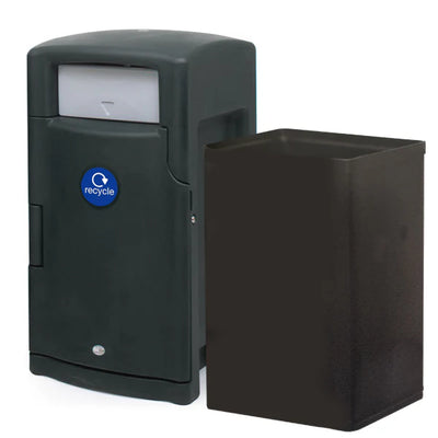 110 Litre External Push Flap Bin – MDPE Lockable Waste & Recycling Bin with Liner