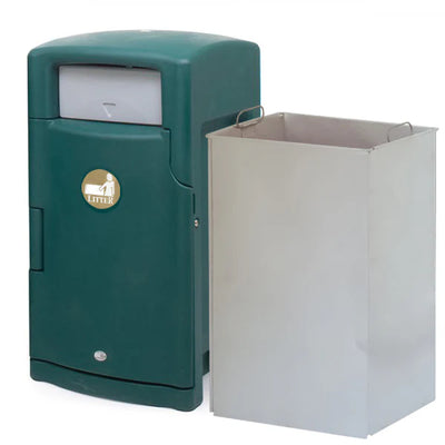 110 Litre External Push Flap Bin – MDPE Lockable Waste & Recycling Bin with Liner