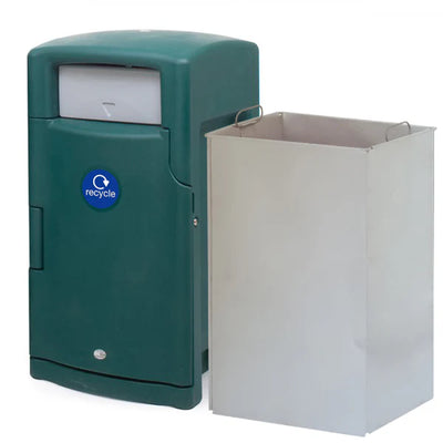 110 Litre External Push Flap Bin – MDPE Lockable Waste & Recycling Bin with Liner
