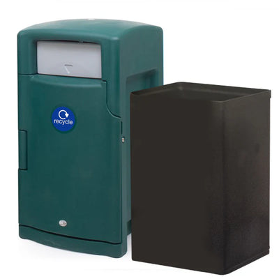 110 Litre External Push Flap Bin – MDPE Lockable Waste & Recycling Bin with Liner
