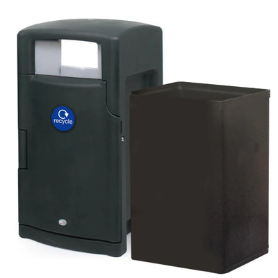 110 Litre External Hood Top Bin – Lockable MDPE Waste & Recycling Bin with Liner