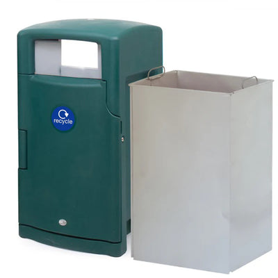 110 Litre External Hood Top Bin – Lockable MDPE Waste & Recycling Bin with Liner
