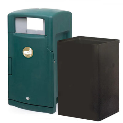 110 Litre External Hood Top Bin – Lockable MDPE Waste & Recycling Bin with Liner