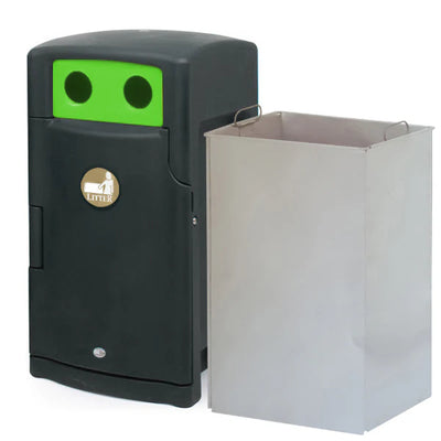110 Litre External Bottle & Can Recycling Bin – Lockable MDPE Recycling Unit with Liner