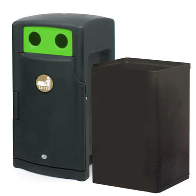 110 Litre External Bottle & Can Recycling Bin – Lockable MDPE Recycling Unit with Liner