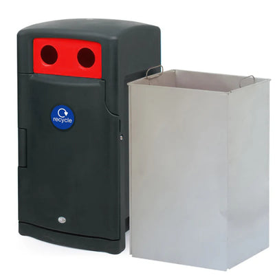 110 Litre External Bottle & Can Recycling Bin – Lockable MDPE Recycling Unit with Liner