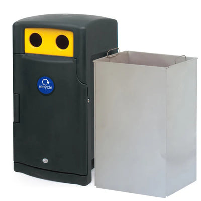 110 Litre External Bottle & Can Recycling Bin – Lockable MDPE Recycling Unit with Liner