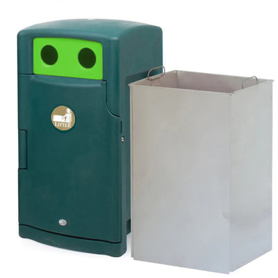 110 Litre External Bottle & Can Recycling Bin – Lockable MDPE Recycling Unit with Liner