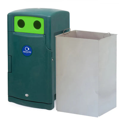 110 Litre External Bottle & Can Recycling Bin – Lockable MDPE Recycling Unit with Liner