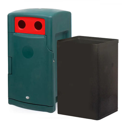 110 Litre External Bottle & Can Recycling Bin – Lockable MDPE Recycling Unit with Liner