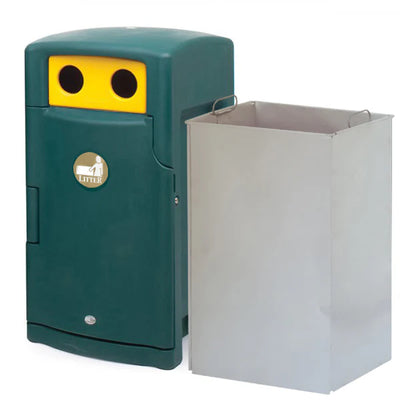 110 Litre External Bottle & Can Recycling Bin – Lockable MDPE Recycling Unit with Liner