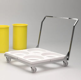 Quad Dolly Trolley for 18L, 30L, 45L & 73L Stacking Bins – Compatible with 90L Nesting Bin & 90L Tapered Nesting Bin – Food Approved