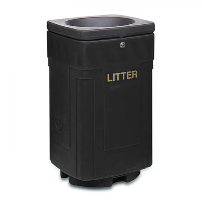 90 Litre External Open Top Waste Bin – MDPE Outdoor Litter Bin with Galvanised Liner