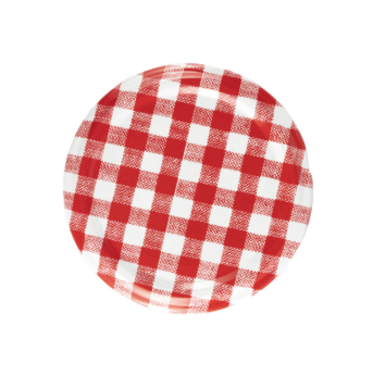 63 mm rote Twist-Off-Verschlüsse mit Gingham-Print