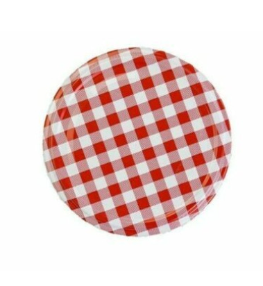 66 mm Twist-Off-Deckel in Rot mit Gingham-Muster
