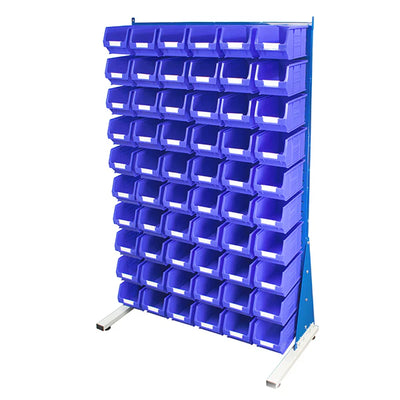 Free-Standing Louvred Panels with Bins | Single Sided Mild Steel Storage Unit