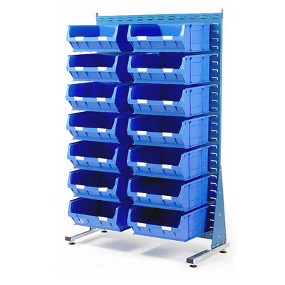 Free-Standing Louvred Panels with Bins | Single Sided Mild Steel Storage Unit