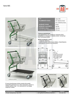 Vario 90S Transport Trolley – Foldable Basket Trolley with Plywood Platform
