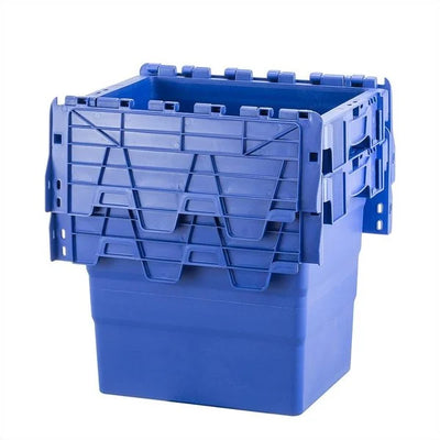 Attached Lid Tote Box – 28 Litres – 400x300x320mm – Stackable & Nestable