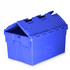 Blue Attached Lid Container – Heavy Duty Plastic Storage & Distribution Box